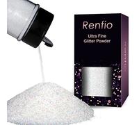 Renfio Poudre De Paillette Ultra Fines En Résine Métallique De 1,94oz 55g, Pour Paillettes Corps, Paillettes Visage, Ongles Nail Art, Maquillage Festival, Décoration - Blanc coloré
