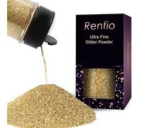 Renfio Poudre De Paillette Ultra Fines En Résine Métallique De 2,11oz 60g, Pour Paillettes Corps, Paillettes Visage, Ongles Nail Art, Maquillage Festival, Décoration - Champagne doré