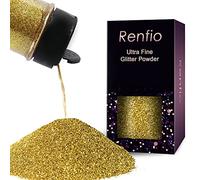 Renfio Poudre De Paillette Ultra Fines En Résine Métallique De 2,11oz 60g, Pour Paillettes Corps, Paillettes Visage, Ongles Nail Art, Maquillage Festival, Décoration - Doré