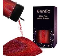 Renfio Poudre de paillettes holographiques ultra fines en résine métallique de 60 g, flocons d'époxy, paillettes de 0,2 mm, pour gobelets, slime, paillettes époxy de 0,2 mm, pour gobelets, slime,