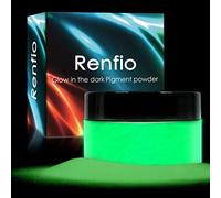 Renfio Poudre Fluorescente, De Poudre Lumineuse, 3,5oz 100g Pigment De Couleur En Résine, Colorant Fluorescent Pour Body Painting, Peinture Acrylique, Maquillage Festival - Vert