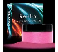 Renfio Poudre Fluorescente, De Poudre Lumineuse, 3,5oz 100g Pigment De Couleur En Résine, Colorant Fluorescent Pour Body Painting, Peinture Acrylique - Camélia Rose