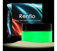 Renfio Poudre Fluorescente, De Poudre Lumineuse, 3,5oz 100g Pigment De Couleur En Résine, Colorant Fluorescent Pour Body Painting, Peinture Acrylique, Maquillage Festival - Blanc au Vert