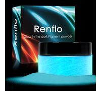 Renfio Poudre Fluorescente, De Poudre Lumineuse, 3,5oz 100g Pigment De Couleur En Résine, Colorant Fluorescent Pour Body Painting, Peinture Acrylique, Maquillage Festival - Bleu