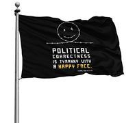 Renforcé Bruant Résistants Aux Intempéries Drapeaux Tyrannie Du Politiquement Correct 90X150Cm Drapeaux De Pirate Pour Anniversaire Bar Intérieur