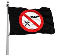 Renforcé Drapeau De Jardin Résistants Aux Intempéries Bannière Ne Mangez Pas De Chauves-Souris 90X150Cm Drapeaux De Pirate Pour Anniversaire Restaurant Balcon
