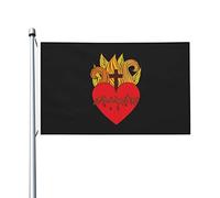 Renforcé Drapeau De Pirate Icône Du Cœur De Jésus Sacré Drapeaux Personnalisé Bunting Pour Manif Maison Bar 90X150Cm