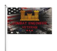 Renforcé Drapeau Pirate Ancien Ingénieur De Combat Militaire Drapeaux Avec Œillets Bannière Extérieure Pour Célébration Extérieur Jardin 90X150Cm