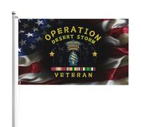 Renforcé Drapeau Vétéran Des Forces Spéciales Américaines, Vétéran De L'Opération Tempête Du Désert Couleurs Vives Pour Balcon Bar Anniversaire 90X150Cm