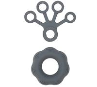 Renforceur de poignée de main, extenseur de doigts en silicone souple et flexible avec entraîneur de force de préhension pour personnes âgées, mains faibles, patients améliorent (Gris foncé)