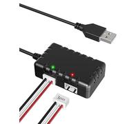 RENGOGA 7.4V 1A Chargeur Batterie Lithium,Batterie Lipo 2S 2-en-1 USB Charger, Connecteur XH-3P,Compatible Con Axial SCX24 SCX10, y RC Car Truck Drone Boat Quadcopter and Airsoft