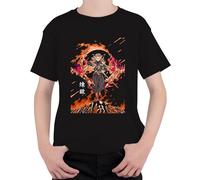 Rengoku Hashira Anime Épée Feu Cadeau Collectionneur Unisexe T-shirt Enfant, Noir , 152