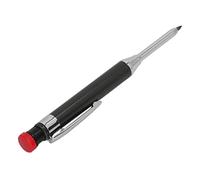 Rengue Crayon de Menuisier Mécanique, Long Nez Métallique pour Trou (BLACK) | Outil de Marquage pour Bois Robuste, Affûteur intégré, Recharge de 2,8 Mm D'épaisseur, Pince de Poche, Marquage sur Métal,