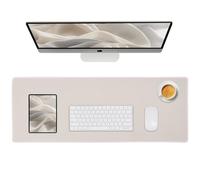 Reniteco Grand tapis de souris de jeu imperméable avec bords cousus durables, base en caoutchouc antidérapant, surface lisse, pour jeux à domicile, bureau, 89,9 x 40 x 0,3 cm, beige