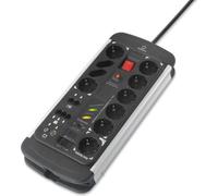 Renkforce 1015A-CMB-SXMS Bâti de prises maître/esclave 10x noir, aluminium contact de protection 1 pce