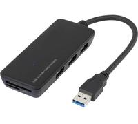 Renkforce 3 ports Hub USB 3.0 avec lecteur de carte SD intégré noir
