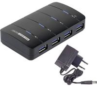 Renkforce RF-3016752 Hub USB 4 ports USB-A USB 3.0 5 GBit/s avec LEDs de statut noir