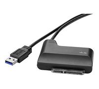 Renkforce Adaptateur Disque Dur/SSD [1 x USB 3.2 Gen 1 mâle A (USB 3.0) - 1 x fiche Combi SATA 7 + 15 Broches, 0,30 m, plaqué Or