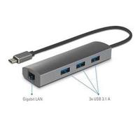 Adaptateur réseau/hub Renkforce 1 GBit/s USB-C® (USB 3.2 Gen 1), LAN (10/100/1000 Mo/s), USB 3.1 (Gen 1)