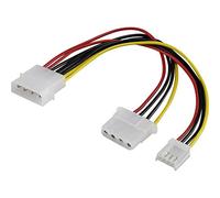 RENKFORCE alimentation Rallonge [1x Alimentation IDE mâle 4 pôles - 1x Alimentation IDE femelle 4 pôles, Alimentation Floppy femelle 4 pôles] 15.00 cm noir,