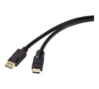 Renkforce Câble adaptateur DP/HDMI RF-4596876 – mâle DP/mâle HDMI-A 20 m noir