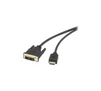 renkforce - Câble adaptateur - liaison simple - DVI-D prise pour HDMI prise - 1.8 m - triple blindage - noir - vis moletées