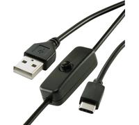 Renkforce Câble d'alimentation Raspberry Pi® [1x USB 2.0 type A mâle - 1x USB-C® mâle] 1.00 m noir a