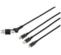 Renkforce Câble de charge USB USB 2.0 USB-A mâle, USB-C® mâle, USB-Micro-B mâle, Connecteur Lightning , USB-C® mâle 3.00