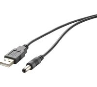 Renkforce Câble électrique USB USB 2.0 USB-A mâle, Connecteur DC 3,5 mm 1.00 m noir contacts dorés RF-4079667