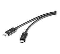 Renkforce Câble Thunderbolt™ Thunderbolt™ 4 Fiche mâle Thunderbolt® (USB-C™), Fiche mâle Thunderbolt® (USB-C™) 0.80 m noir