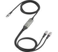 Renkforce Câble USB-C® en Y USB 2.0 USB-C® mâle 1.50 m noir RF-6721084