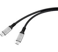 Renkforce Câble USB-C USB4™ USB-C® mâle, USB-C® mâle 1 m noir connecteur aluminium, silicone, très flexible, 8K UHD RF-6805036