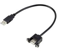 Renkforce Câble USB USB 2.0 USB-A mâle 25 cm noir blindage par tresse RF-5720402