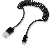 Renkforce Câble USB USB 2.0 USB-A mâle, Connecteur Lightning 0.95 m noir câble spiralé RF4087422