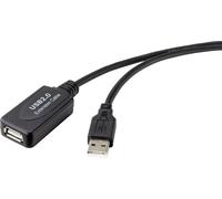 Renkforce Câble USB USB 2.0 USB-A mâle, USB-A femelle 10.00 m noir actif avec amplification du signal RF-4535084