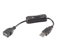 Renkforce USB 2.0 Câble rallonge [1x USB 2.0 type A mâle - 1x USB 2.0 type A femelle] 0.25 m noir avec interrupteur On/O