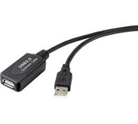 Renkforce Câble USB USB 2.0 USB-A mâle, USB-A femelle 5.00 m noir actif avec amplification du signal RF-4535052
