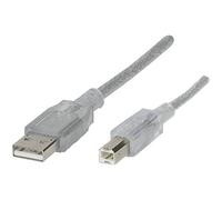 Renkforce Câble USB USB 2.0 USB-A mâle, USB-B mâle 3.00 m transparent RF-4538148