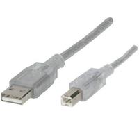 Renkforce Câble USB USB 2.0 USB-A mâle, USB-B mâle 5.00 m transparent RF-4538146