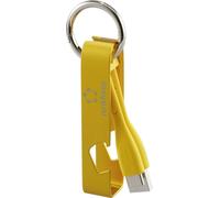 Renkforce Câble USB USB 2.0 USB-A mâle, USB-C® mâle 0.15 m jaune Schlüsselanhänger, Flaschenöffner R