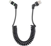 Renkforce Câble USB USB 2.0 USB-A mâle, USB-C® mâle 1.50 m noir Contacts enfichables orientables à 360°, câble spiralé RF-6713690
