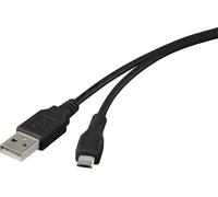 Renkforce Câble USB USB 2.0 USB-A mâle, USB-Micro-B mâle 1.00 m noir contacts dorés RF-4316220
