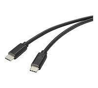 Renkforce Câble USB 2.0 USB-C mâle RF-4716840 surface antimicrobienne 1,00 m noir