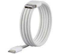 Renkforce Câble USB USB 2.0 USB-C® mâle, USB-A mâle 1.00 m blanc avec enroulement magnétique, gaine textile RF-6437922