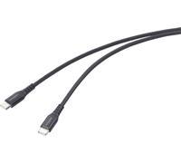 Renkforce Câble USB USB 2.0 USB-C® mâle, USB-C® mâle 1.00 m noir très flexible, blindage par tresse extrêmement robuste RF-6872330