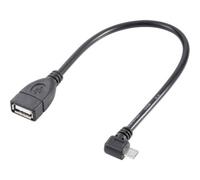 Renkforce Câble USB USB 2.0 USB-Micro-B mâle, USB-A femelle 0.10 m noir avec fonction OTG, contact
