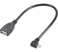 Renkforce Câble USB USB 2.0 USB-Micro-B mâle, USB-A femelle 0.10 m noir avec fonction OTG, contacts dorés RF-4080777