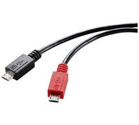 Renkforce Câble USB USB 2.0 USB-Micro-B mâle, USB-Micro-B mâle 0.30 m noir avec fonction OTG RF-5771772
