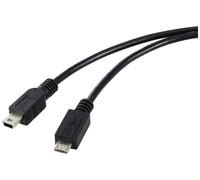 Renkforce Câble USB USB 2.0 USB-Micro-B mâle, USB-Mini-B mâle 0.50 m noir RF-5720368