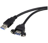 Renkforce Câble USB USB 3.2 Gen1 (USB 3.0) USB-A mâle 1.00 m noir blindage par tresse RF-5720388